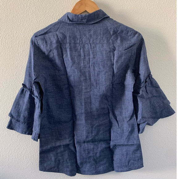 SPLENDID Women Bell Sleeve Button Up Shirt - Picture 2 of 4
